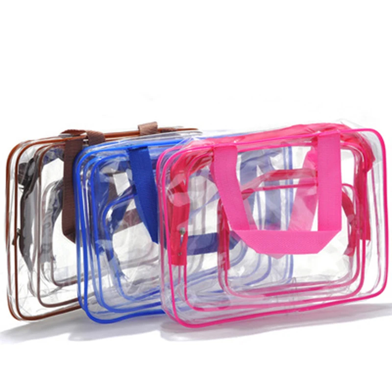 

Transparent PVC Beautician Cosmetic Bag Travel Organizer Clear Makeup Bag Beauty Case Toiletry Bag Make Up Pouch Wash Pouch