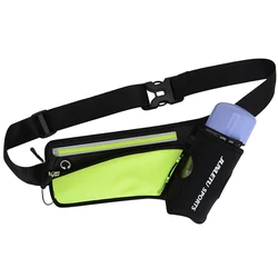 Waterproof Running Waist Bag With Water Bottle Bag Marathon Jogging Cycling Camping Belt Pouch Anti-theft Phone Fanny Packs