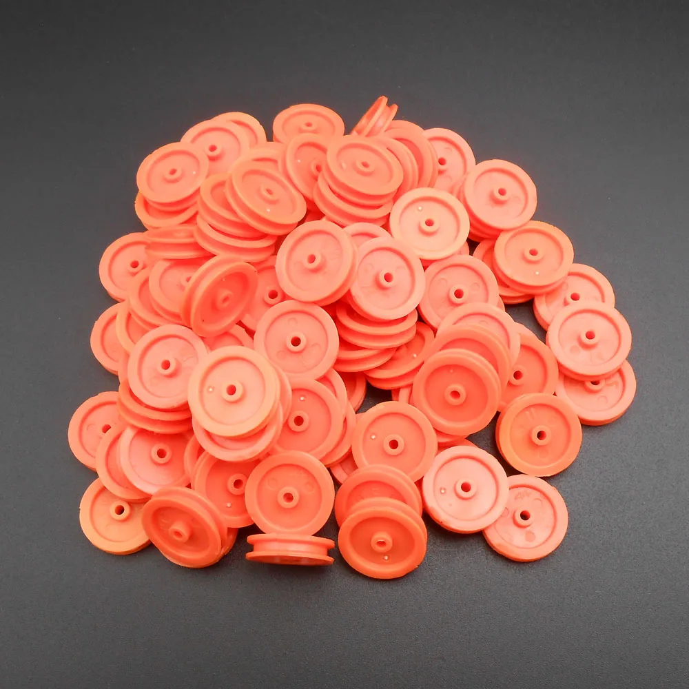 500Pcs/Lot New 16.5MM Plastic Pulley Gear Model Motor Wheels Out Dia.16.5mm Shaft Axle Hole Dia.2mm 1.95MM Orange H 4.5mm *FD216