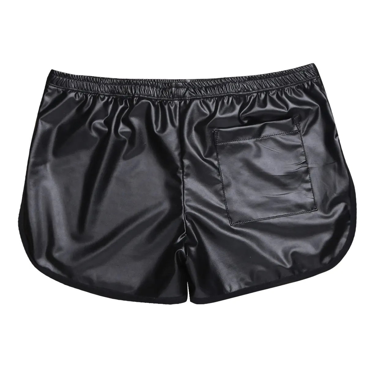 Faux Leather Boxer Trunk WetLook Lounge Sports Short Pants boxers short Casual Shorts Men