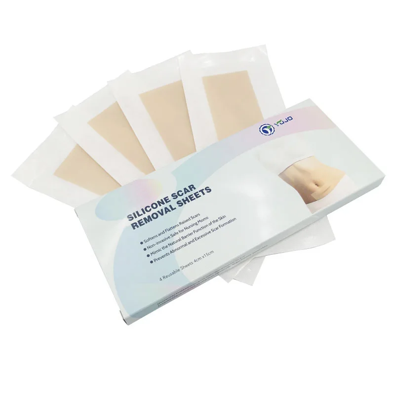 10Pcs Reusable Silikon Narbe Blätter Entfernung Akne Narbe Therapie Patch Trauma Brennen Haut Reparatur Gel Patch 4x15cm