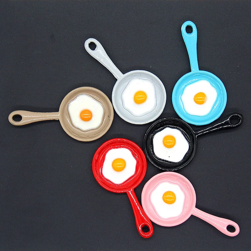 10pcs Enamel Alloy Pan With Eggs Charms For Bracelet Anklet Necklace Omelette in Mini Saucepan Pendant DIY Jewelry finding XL885