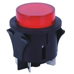 Red On Off Locked Push Button Switch with Light 4Pin Touch Latching Power Switch 16A 28mm Electrical Round Rocker Switch PS18-16