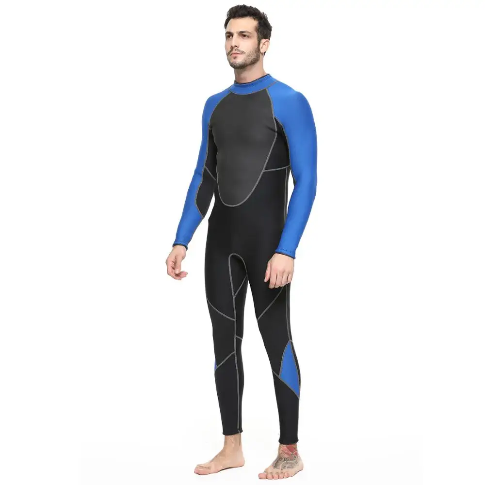 

Men 3MM Full Body Neoprene Long Sleeve Surfing Snorkeling Spearfishing Diving Suit Scuba Swimming Snokeling Back Zipper WetSuit