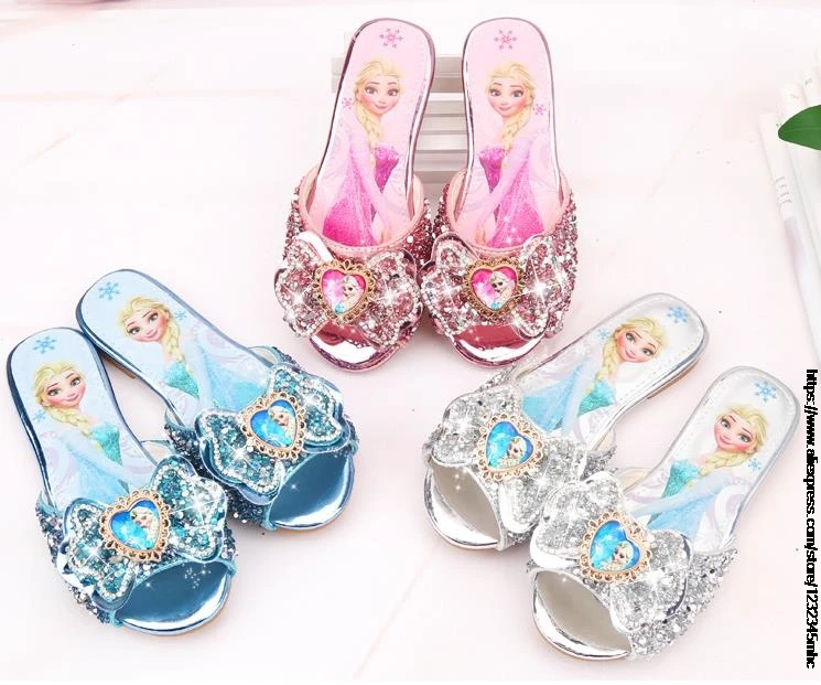 Disney Kids Slippers New Summer Frozen Elsa Boys Girls Slippers Non-slip Children Beach Shoes Baby Home Sandals Kids Flip Flops