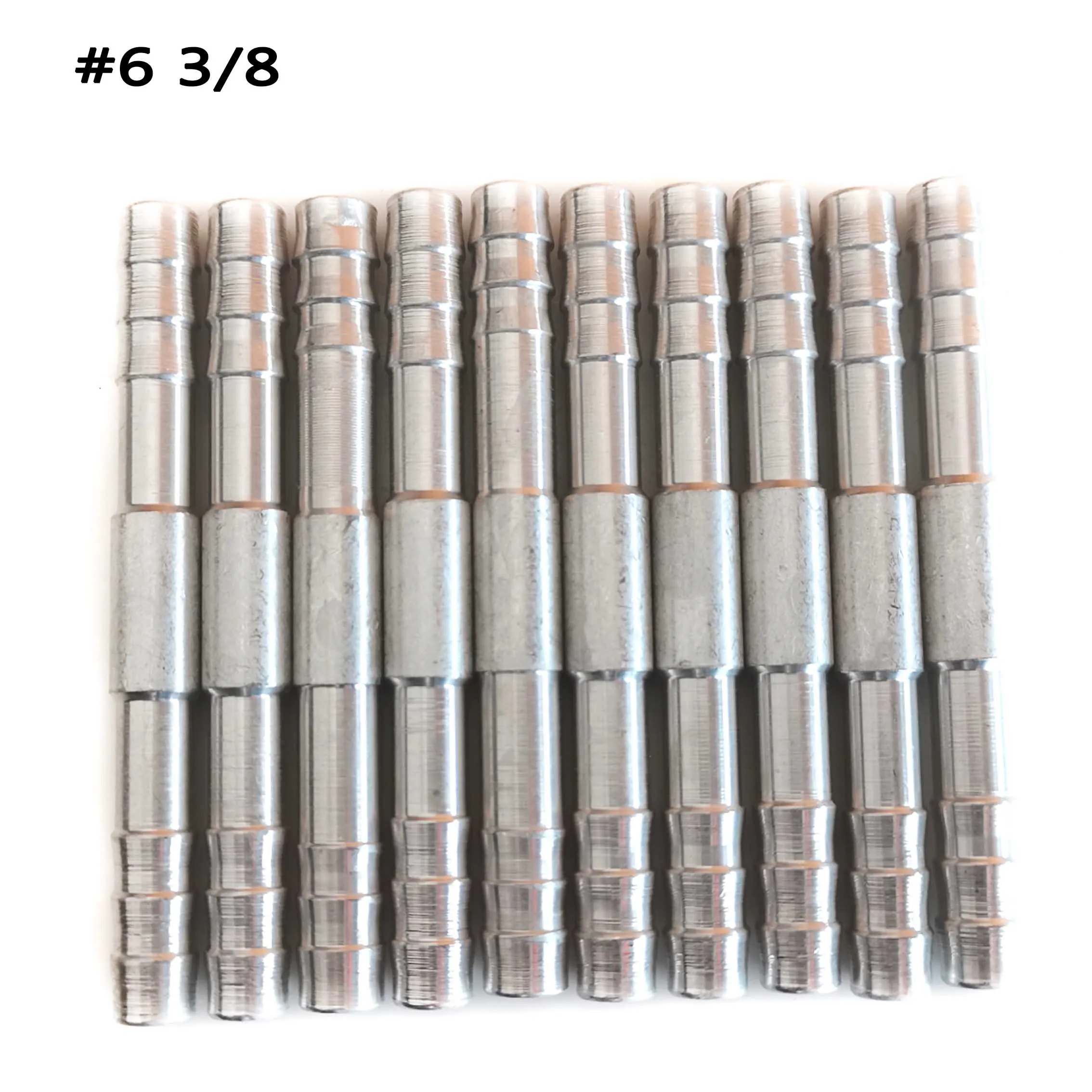 100PCS 3/8 1/2 5/8 3/4 Straight Splice Push in Fitting Aluminium A/C Refrigerant Hose Barb Joints Connectors #6 #8 #10 #12