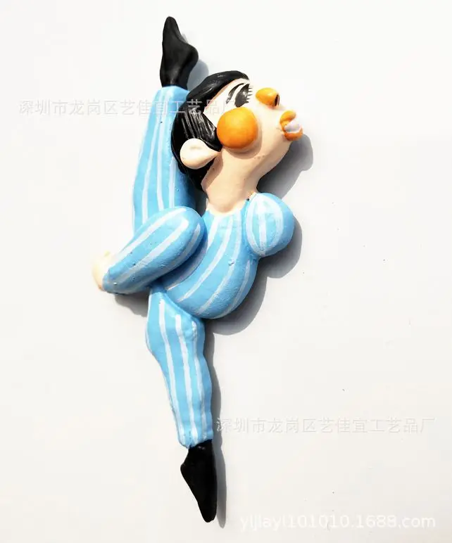 Hand-painted Cartoon Ballet Dancing Cute Magnets Funny Dancing Boy 3d Magnetic Stickers Adornos Para El Refrigerador