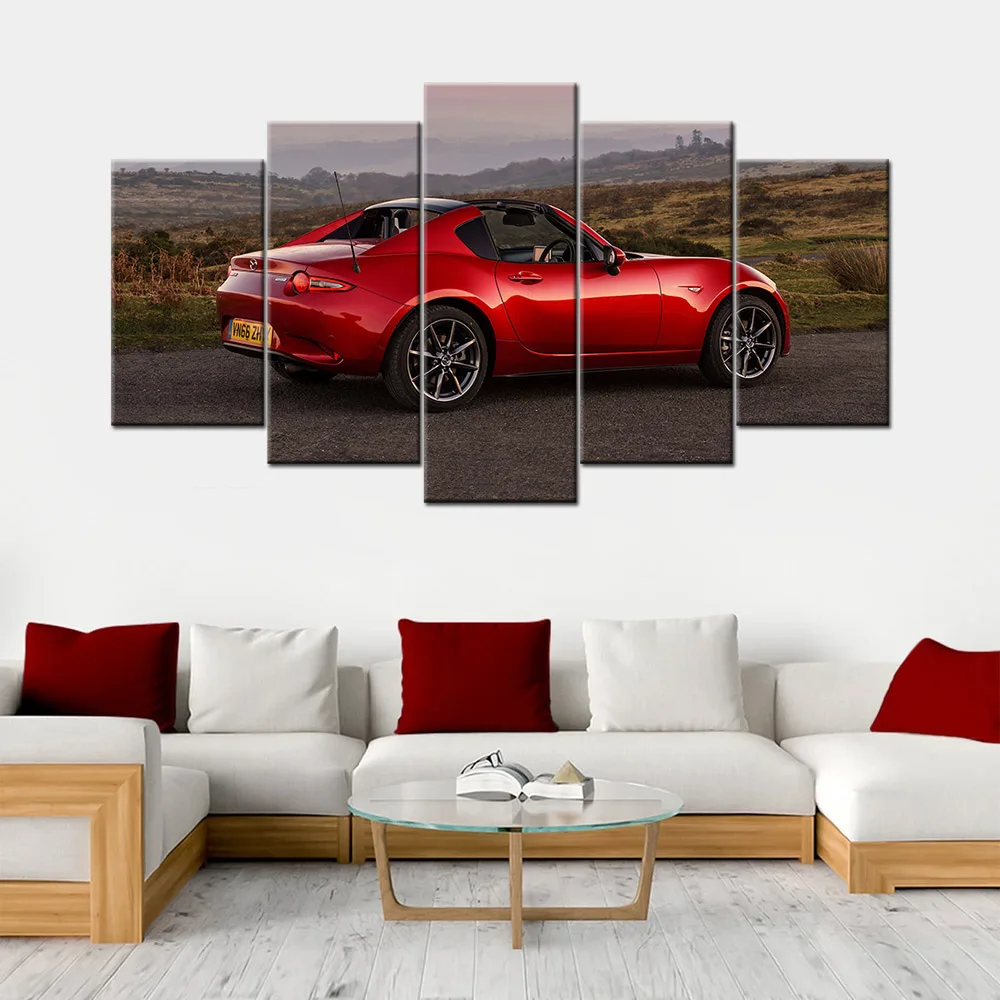 Frame HD Printed 5 Piece Modular Home Decor Wall Art Mazda MX-5 RF Car Paintings on Canvas Wall Art for Home Decor