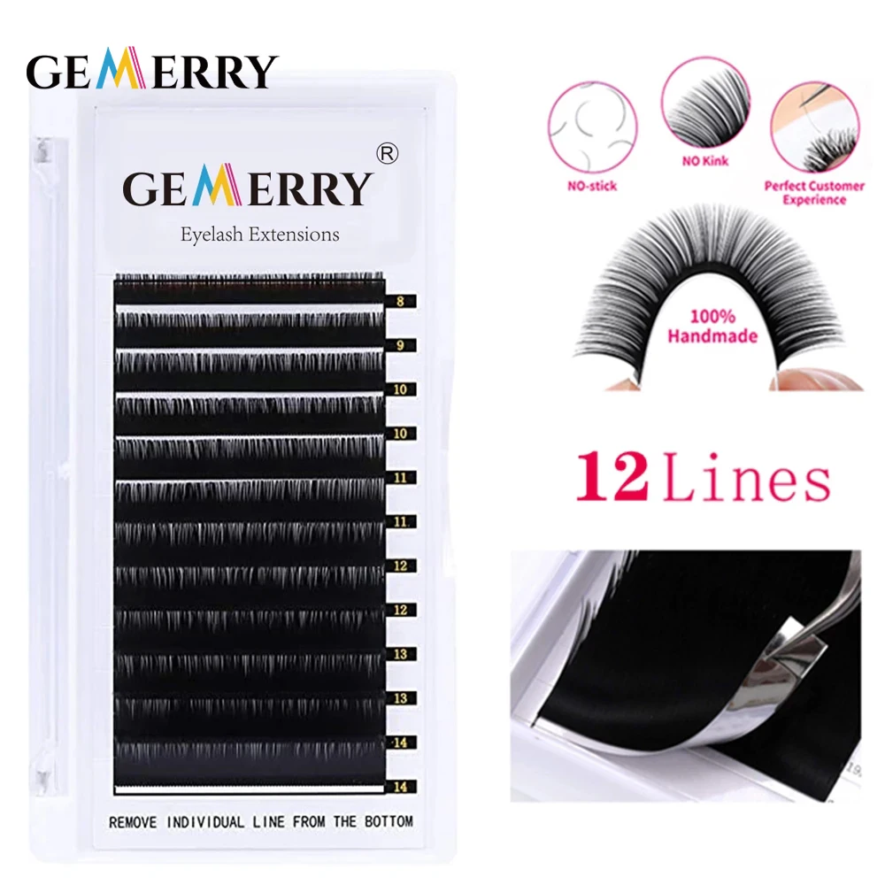 GEMERRY 25mm Mixed Individual Eyelash For Extension Natural Soft Faux Cils Handmade Korea Silk Mink Lash Supplies False Lashes