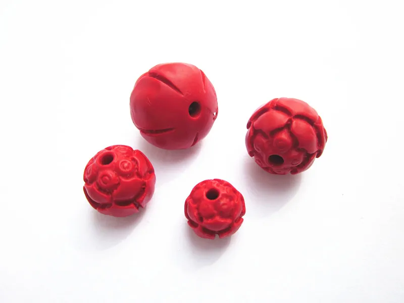 Cinnamon Carving Lotus and Red Sand Partition Loose Beads DIY Hand Accessories