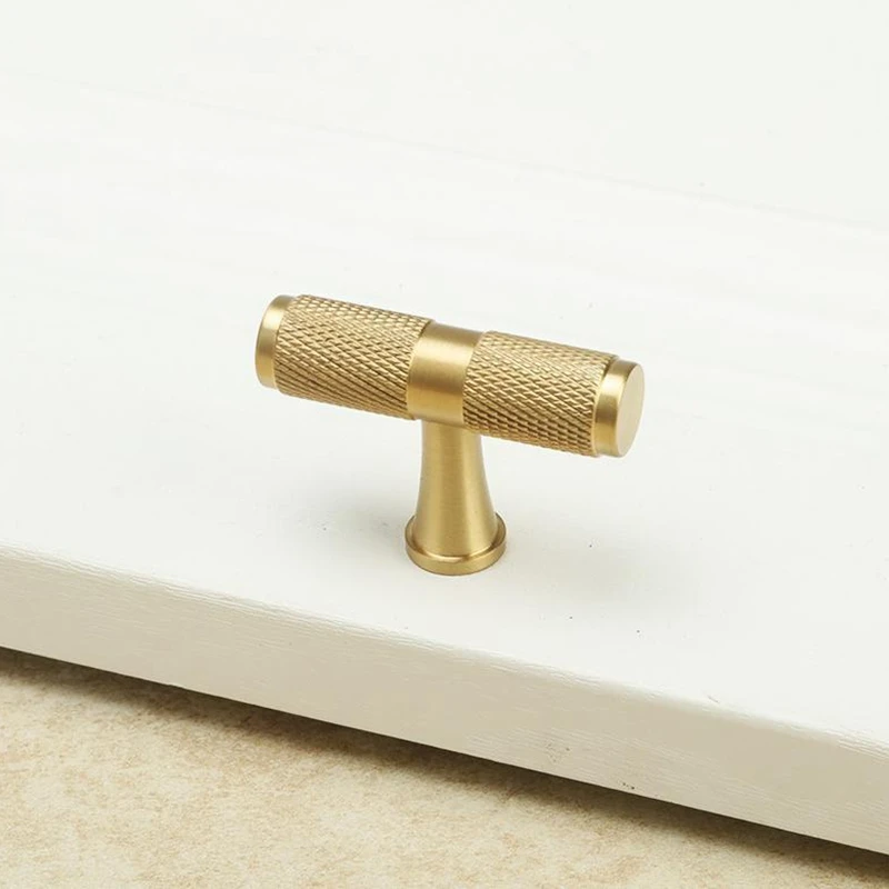 Modern Brushed BrassKitchen Cabinet Knobs Gold Pulls for Drawer Dresser Furniture Cupboard Door Handles 1 Pack