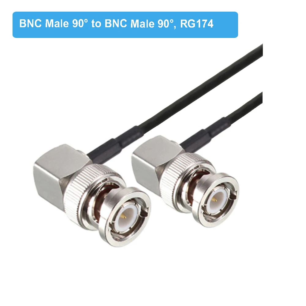 Elbow BNC Male to BNC Male Right Angle Plug RG174 Cable 50 Ohm RF Coaxial Extension Jumper Pigtail for CCTV Video Camera