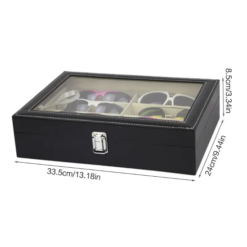 8 Slot Eyeglass Sunglasses Storage Box Men Women  Glasses Display Case Organizer Collect Boxes Transparent Durable