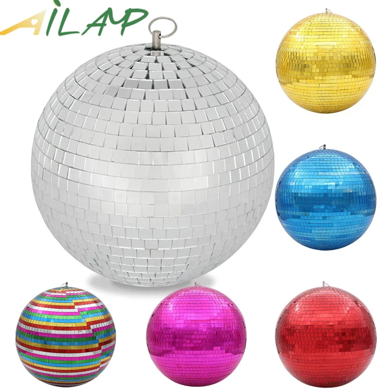 AC90- 220V rotating reflective glass ball dj bar ktv disco ball stage light decoration concert wedding hotel colorful glass ball