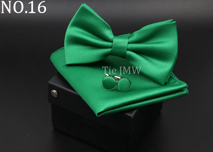 Herren Klassische Helle Farbe Bowtie Set Grün Rosa Blau Rot Fliege Manschettenknöpfe Hochzeit Krawatten Taschentuch Party Geschenk Krawatte Hemd zubehör – Detail 16