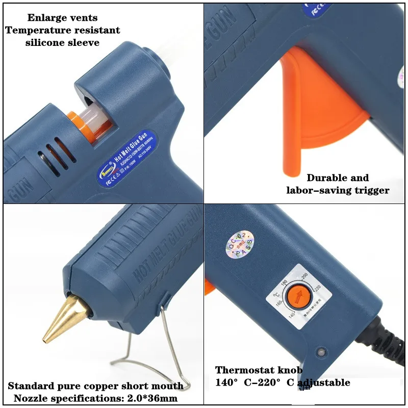 Hot Melt Glue Gun With Long Mouth And Small Hole Manual Glue Grab Small Hole Long Mouth Glue Gun 150W