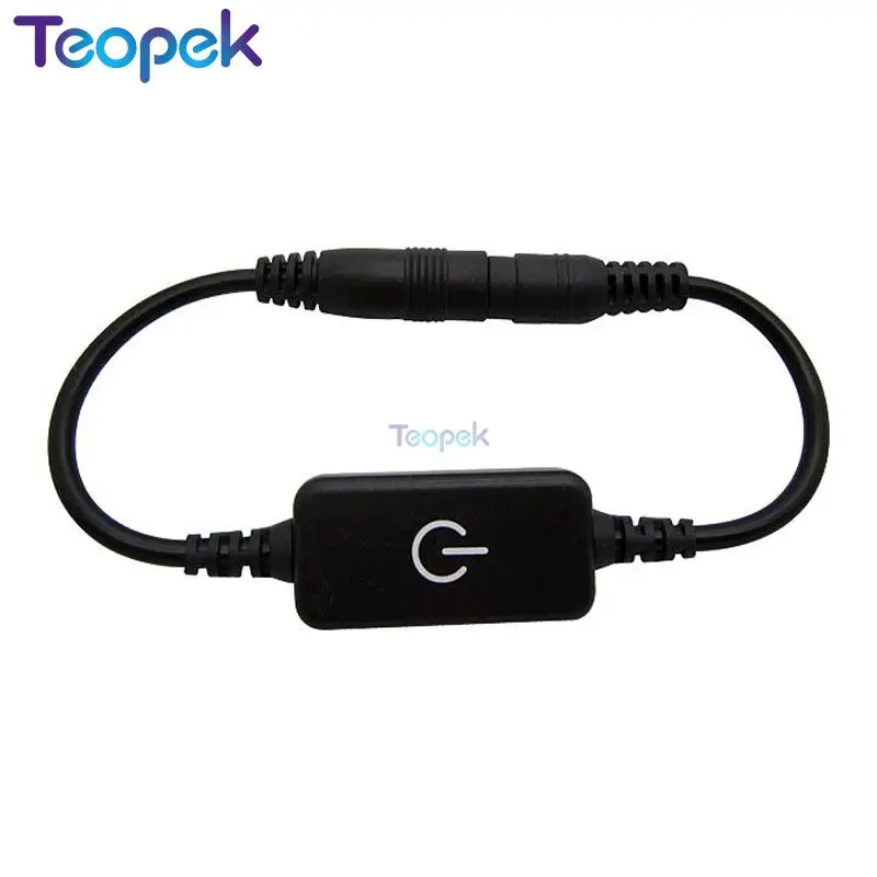 iTouch Led Dimmer Brightness Adjust Controller With On/off Switch For Single Color Led Strip Black / White Color DC12-24V 4A