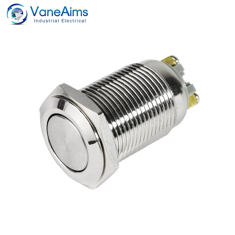 16mm Push Metal button screw fixed Momentary welding foot self-locking switch equipment modification accessories Latching