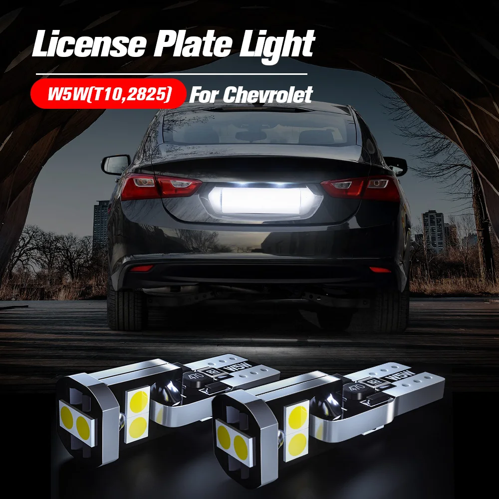 2x LED License Plate Light W5W T10 Lamp For Chevrolet Impala Corvette Malibu Tahoe Aveo 5 Equinox Volt Cruze Caprice Trax Sonic