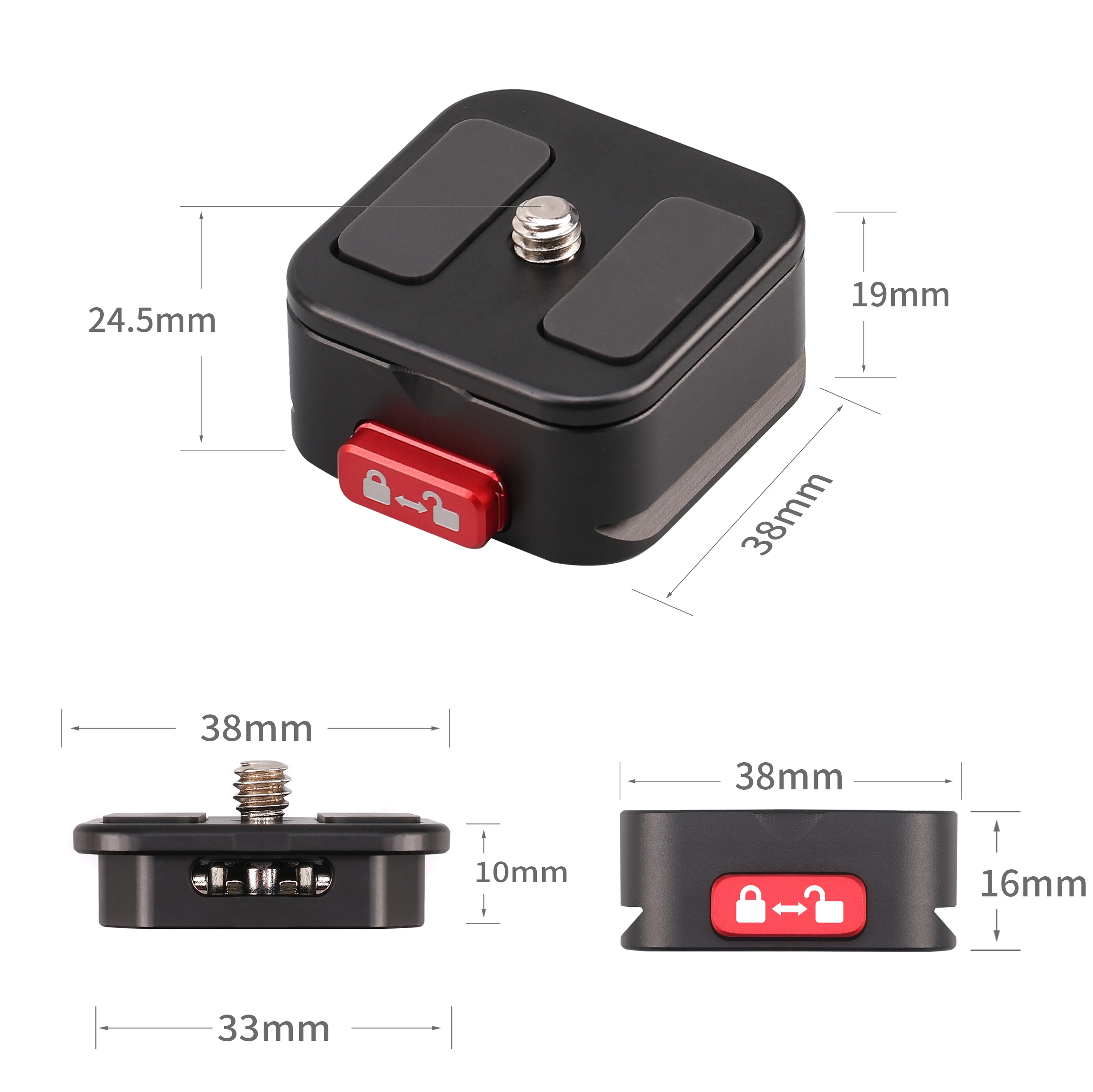 FOTGA Cámara trípode montaje garra Arca QR placa Kit de abrazadera de liberación rápida para cámaras Canon/Sony/Nikon/LUMIX