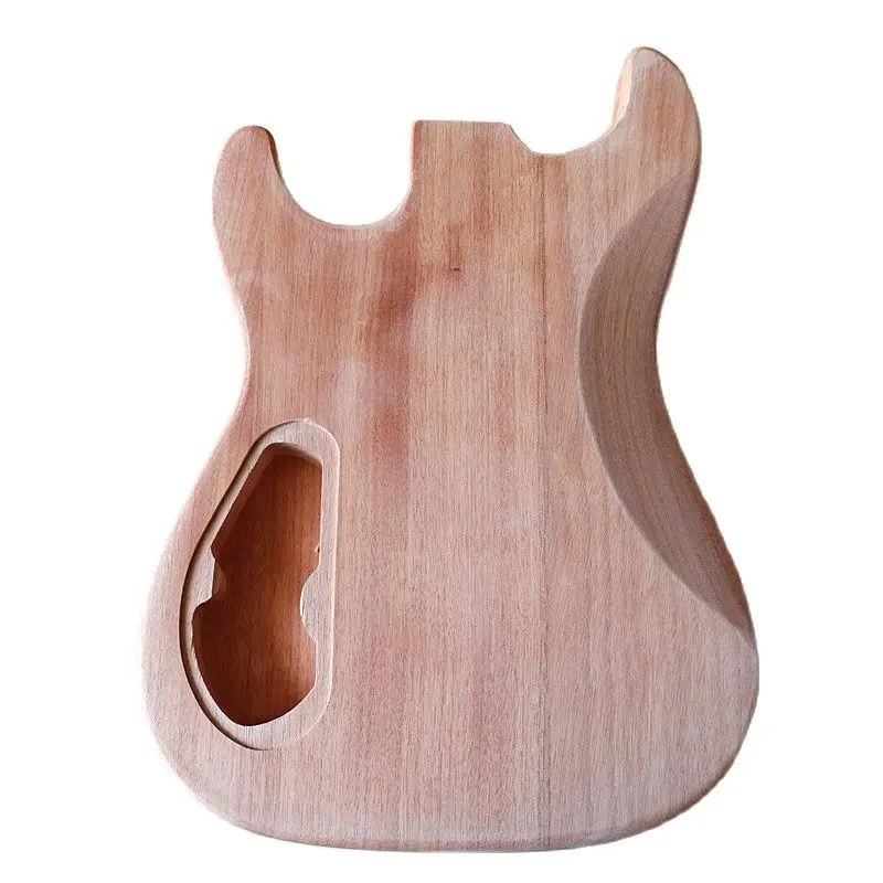 Electric Guitar Body Solid Okoume Wood Guitar Body with Pickup Hole Unfinished DIY Guitar Barrel Electric Guitar Accessories