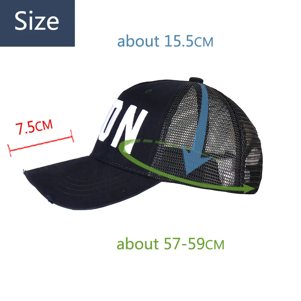 DSQICOND2 DSQ Mesh Summer Baseball Cap for Men Women Embroidery ICON Letters Dad Hat Hip Hop Trucker Cap Hombre Gorras Casquette