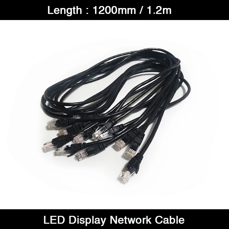 

10Pcs/Lot 1200mm / 1.2meter RJ45 Indoor and Ooutdoor LED Display Network Cable