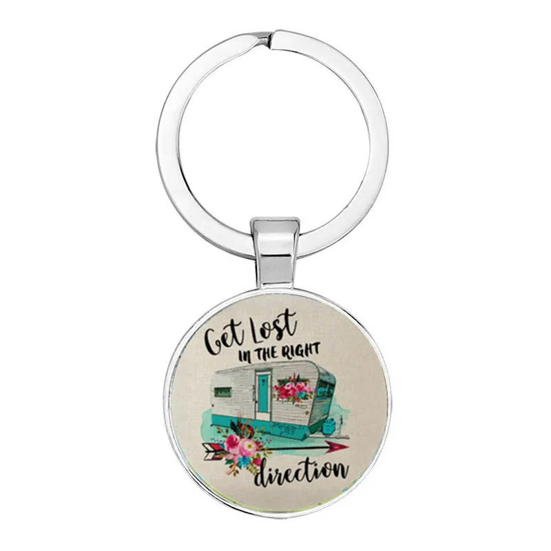 Neue Nette Camper Wagon Keychain, ICH Liebe Camping Keychain, Anhänger Wegweiser Keychain, Urlaub Reise Memorial Geschenk – Detail 4