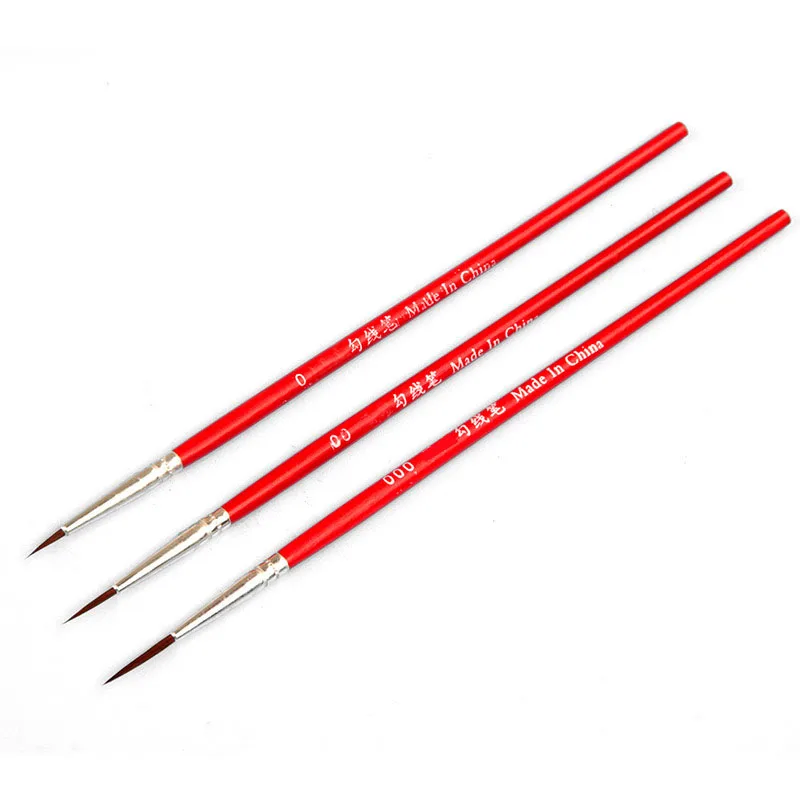 Variety of Colors 0 00 000 Nylon Hook line Pen Gouache Watercolor Oil Painting Hand-Painted Fine Brush Nail Art Line Drawing Pen