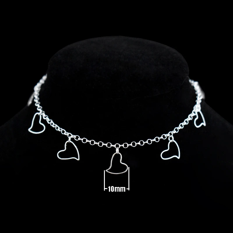 New Fashion Heart Pendant Anklet Foot Chain Ladies 925 Sterling Silver Beach Anklets Bracelet For Women Pulseras Jewelry Gift