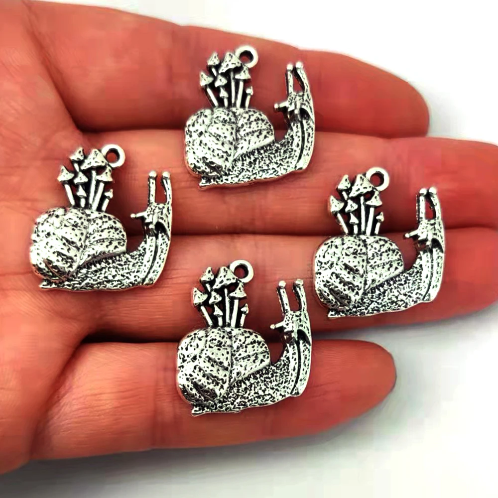 5pcs Ature and Wildlife Novelty Fun Insects and Bugs Snail Gastropods and Mushroom Pendant Charm for DIY Women Man Accessories