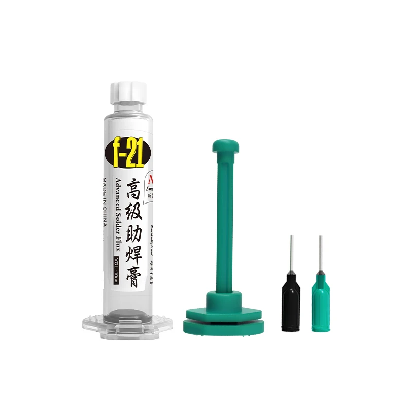 RELIFE F-21 10CC Lead-free and Halogen-free Tin Soldering Paste BGA PCB Rework Welding Flux Syringe Type Emulsified Solder