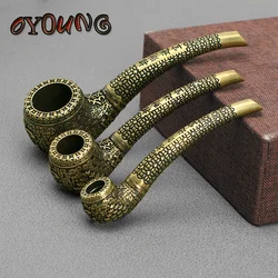 Pure Copper Ingot Lucky Tobacco Pipe Hand Made Brass Fortune And Treasure Smoking Pipe Mouthpiece Cigarette Husband Father Gift