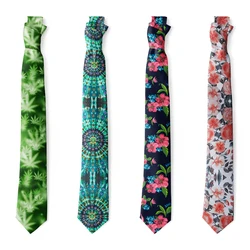 Corbata con estampado 3D de flores para hombre, corbata de poliéster de alta calidad, ajustada, Ideas, para boda, cena, accesorios de negocios