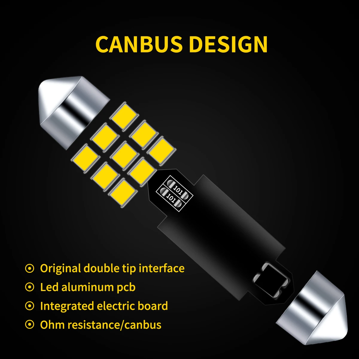 YND Interior LED Reading Light for 31/36/39/41MM T5 T10 Light SMD Full LED Interior Lights Package Deal Canbus No Error