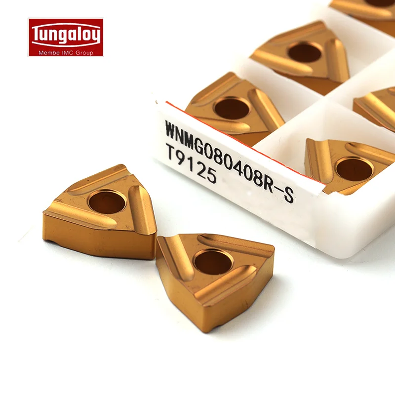 10 piezas WNMG080404 R S T9125 WNMG080408 R S T9125 insertos de carburo herramientas de torno CNC herramientas de hoja de torneado externo para acero