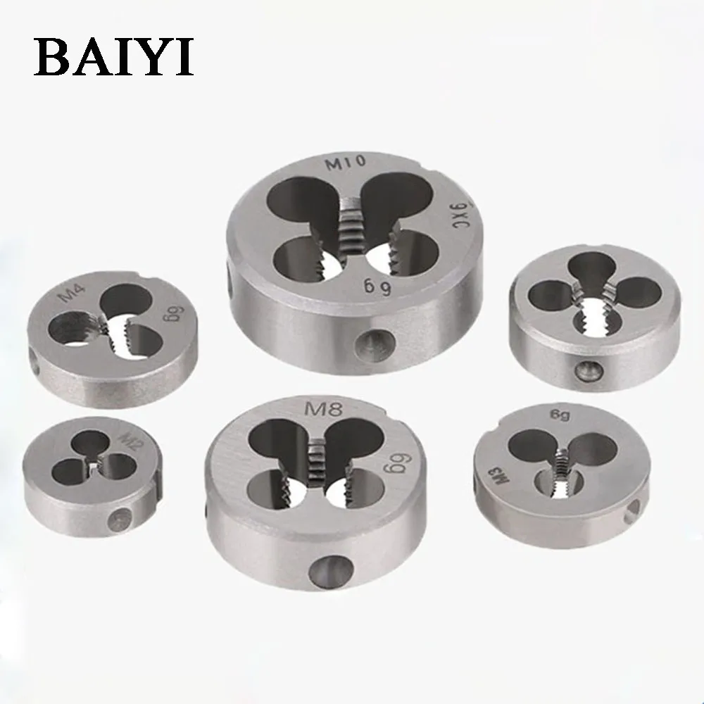 1pc HSS Die M1 M2 M2.2 M3 M4 M5 M6 M7 M8 M9 M10 Metric Right Hand Die Threading Tool For Mold Machining