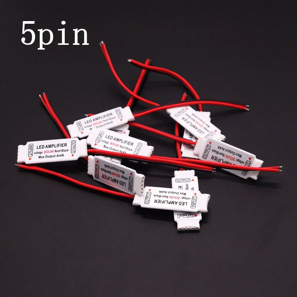 Control LED amplifier RGB RGBW  4/5 pins DC 5V 12V 24V LED strip repeater signal accessory for RGB RGBW 5050 2835Tape