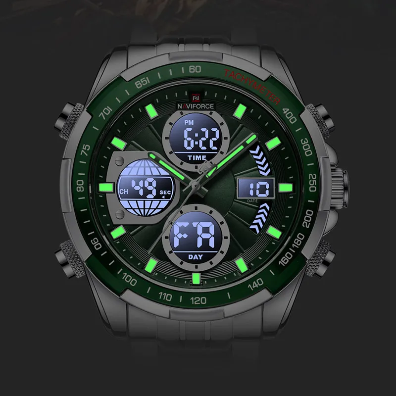 Top Luxury Brand NAVIFORCE Quartz Watches for Men Military Sport Luminous Digital Waterproof Alarm Chronograph Gold Wrist Watch