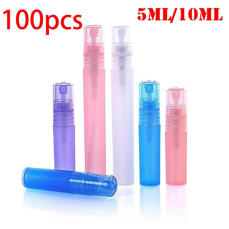 

100pcs x 5ML 10ML Empty Portable Atomiser Spray Bottles Perfume Makeup Cosmetic Plastic Containers