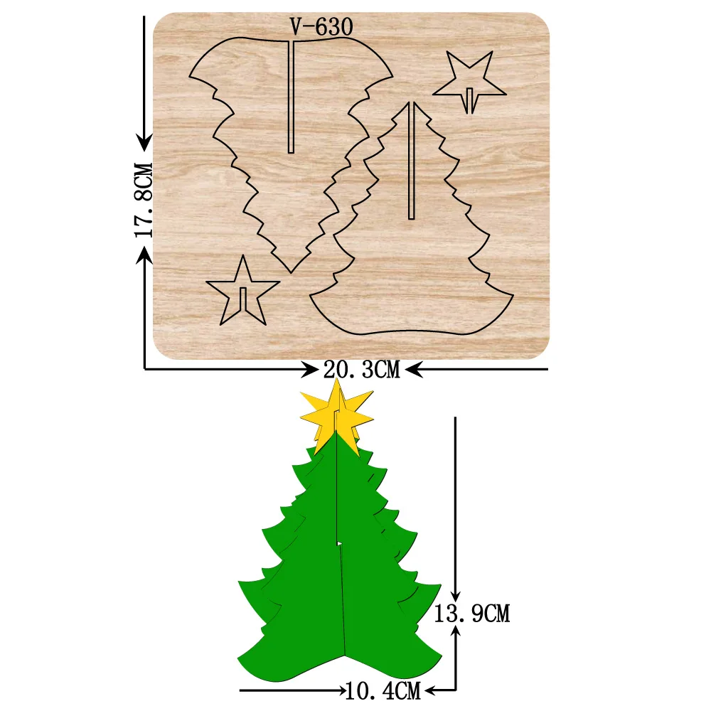 New Christmas tree wooden dies cutting dies for scrapbooking /Multiple sizes /V-630