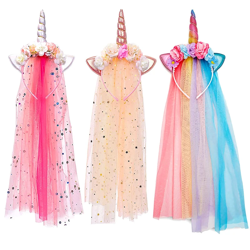 

New Fancy Unicorn Headband Princess Dress Up Accessories for Girls Birthday Halloween Party Cosplay Costume Headwear Accessory