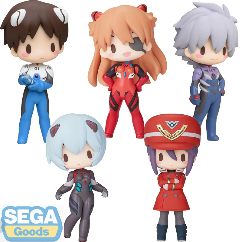 SEGA Original Anime Neon Genesis Evangelion Figure Q Ayanami Rei Ikari Shinji 9Cm Pvc Eva Model Collection toys for boys gift