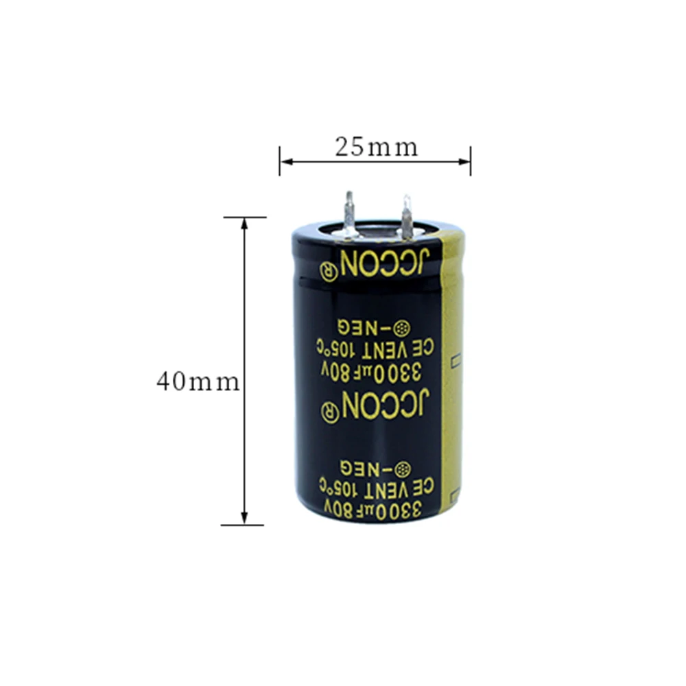 2 قطعة-14 قطعة 25x40m 3300 فائق التوهج 80V 105 ℃ الملعب 10 مللي متر JCCON القرن الأسود الذهب مضخم الصوت تصفية الألومنيوم مكثفات كهربائية