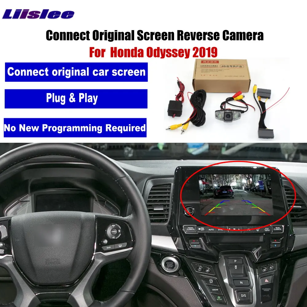 

For Honda Odyssey 2019-2023 Car Back Up Rear View Camera Parking Adapter RCA HD CCD CAM OEM Display Reversing Image Upgrade Kit