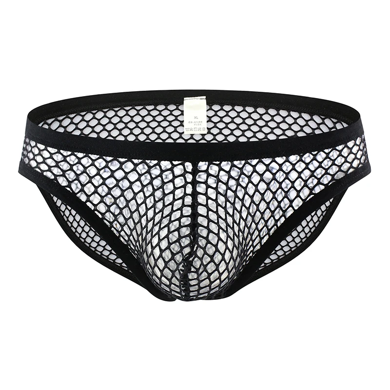 CLEVER-MENMODE Sexy Men\'s Hollow Underwear Briefs Mesh Fishnet Transparent Penis Pouch Underpants hombre Panties Erotic Lingerie