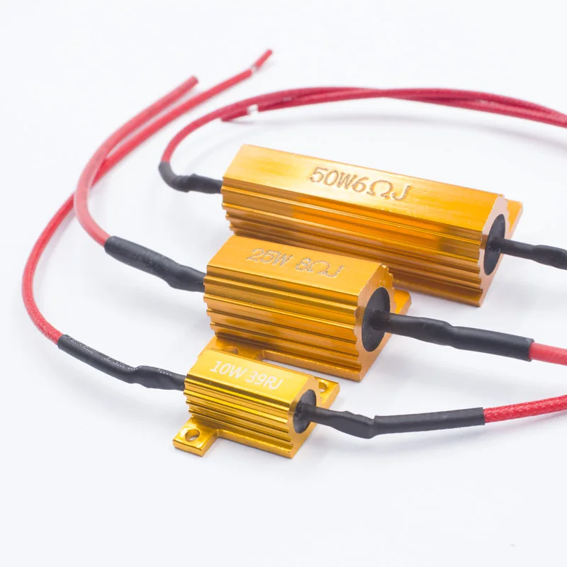 4x 10W 25W 50W 6Ohm 8Ohm LED Load Resistors LED Turn Signal Resistor Flasher Adaptor Flash Fix Error for LED Turn Signal Lights