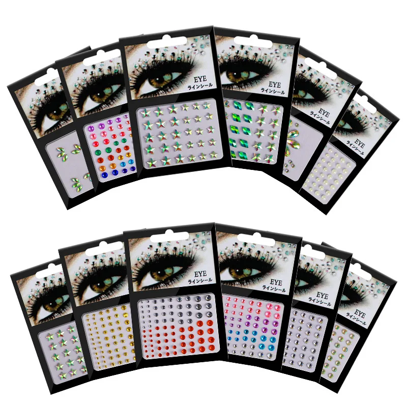 

Face Jewelry Diamond Makeup Art Eyeliner Flash Face Jewelry Sticker Temporary Tattoo Party Rhinestone Bady Makeup Tool