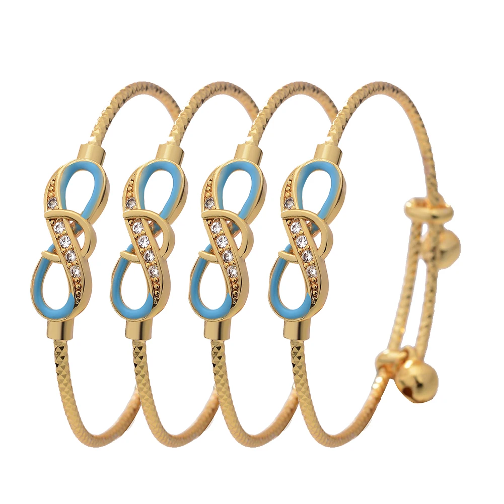Baby-Armreifen, 4 Stück/Lot, afrikanische goldfarbene Armreifen für Babys und Kinder, Herz-Armband, Artikel aus dem Nahen Osten, Born Lucky Jewelry, Super Friday – Detail 11
