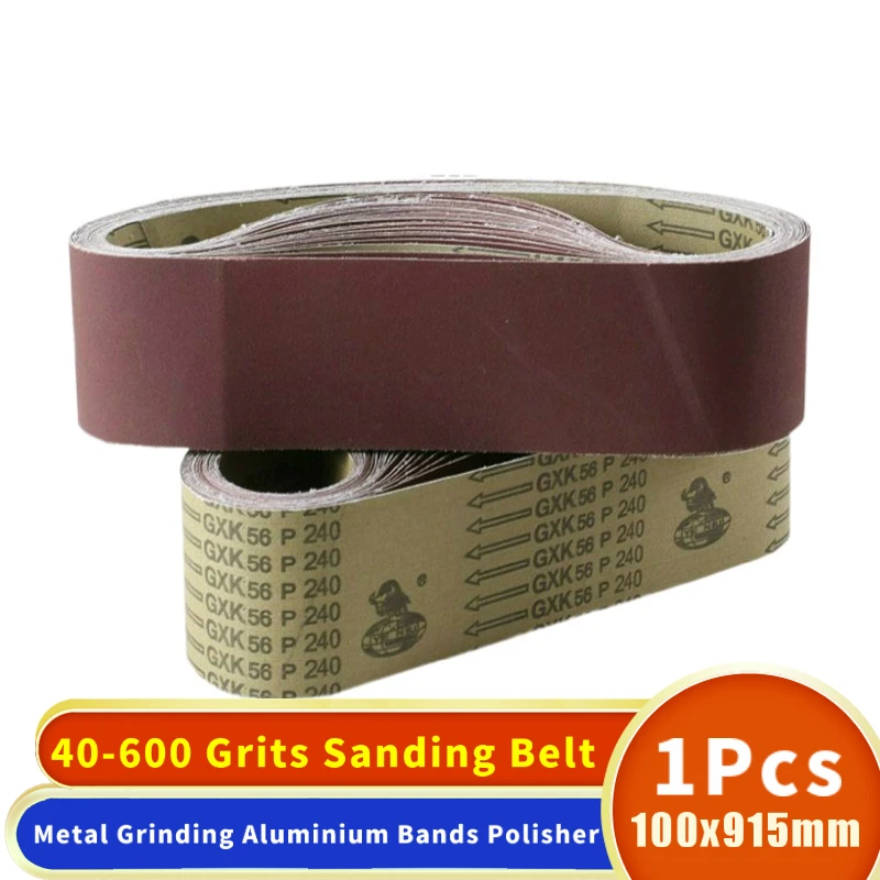 1Pcs Sanding Belts 915*100mm 40-600 Grit Assortment Metal Grinding Aluminium Bands Polisher Oxide Sander